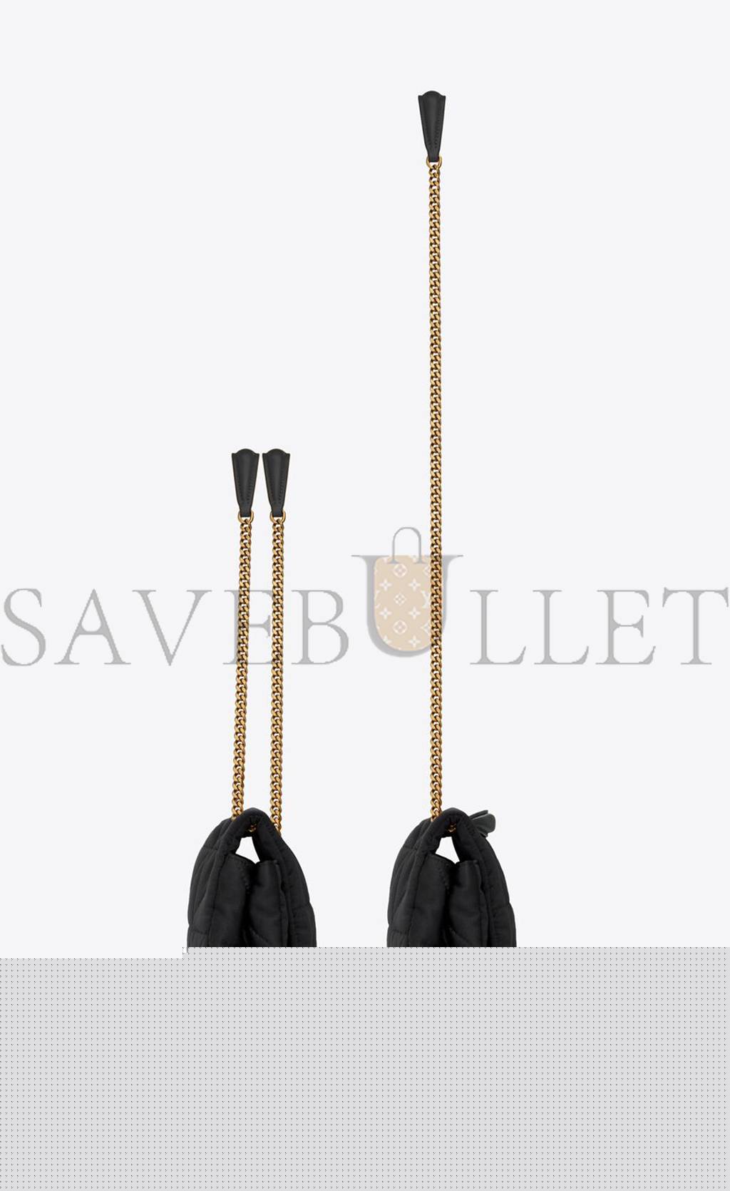 YSL JAMIE MEDIUM CHAIN BAG IN SATIN AND LEATHER 515821FAAUF1000 (25*15*7.5cm)