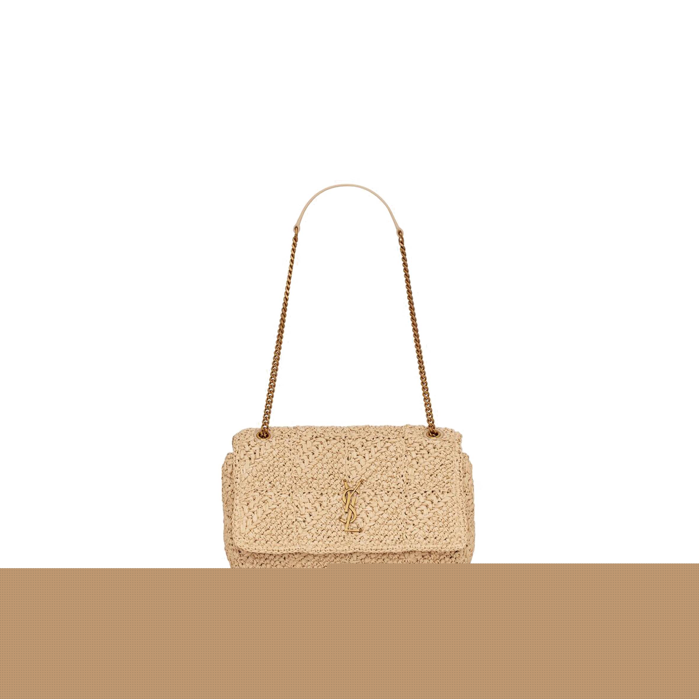 YSL JAMIE MEDIUM CHAIN BAG IN RAFFIA 515821GAAAT2087 (25*15*7.5cm)