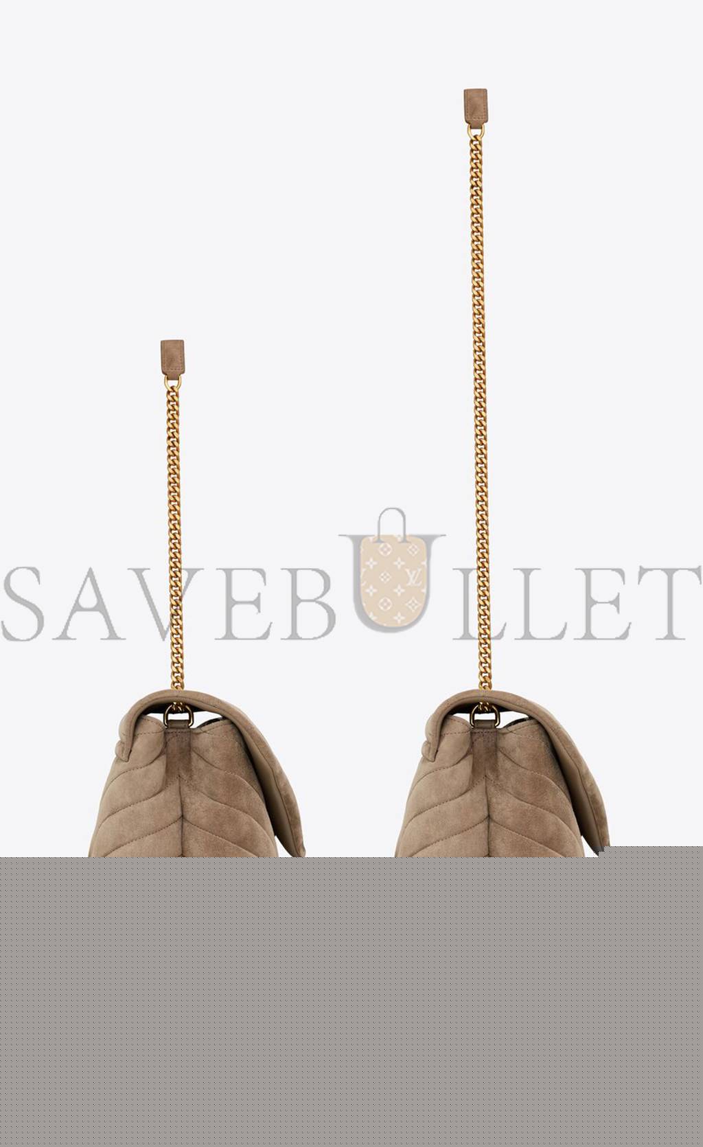 YSL LOULOU MEDIUM CHAIN BAG IN QUILTED SUEDE 5749461U8612346 (32*22*12cm)