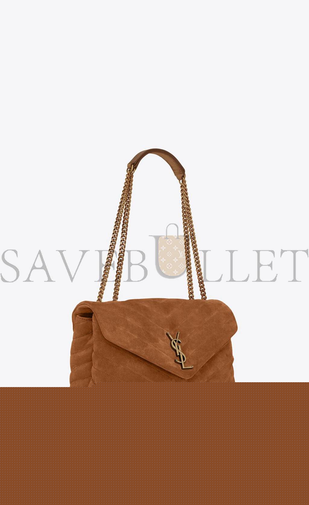 YSL LOULOU MEDIUM CHAIN BAG IN QUILTED SUEDE 5749461U8C77761 (32*22*12cm)
