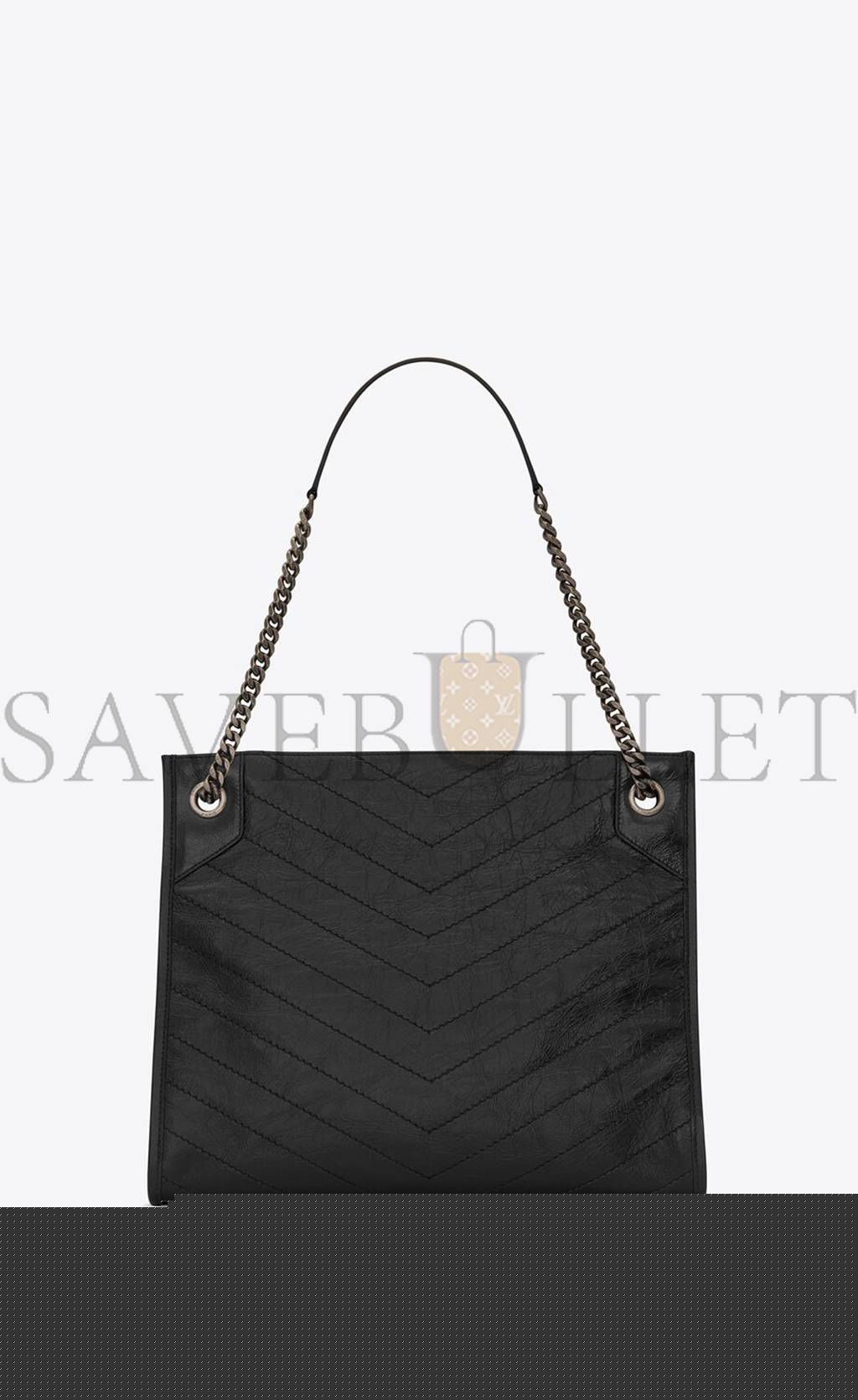YSL NIKI MEDIUM SHOPPING BAG IN CRINKLED VINTAGE LEATHER 5779990EN041000 (33*27*11.5cm)