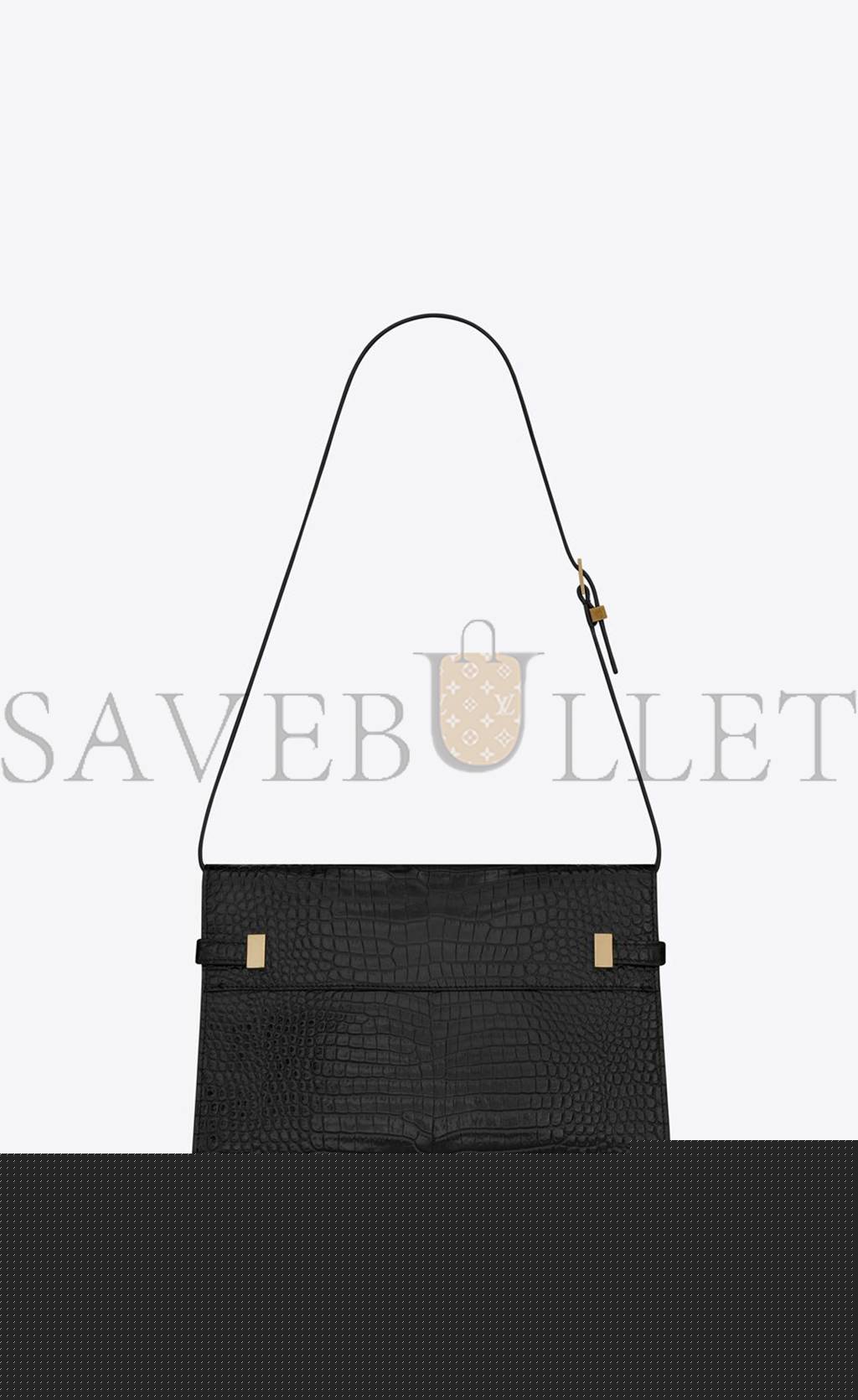 YSL MANHATTAN SHOULDER BAG IN CROCODILE-EMBOSSED SHINY LEATHER 579271DND0J1000 (29*20*7.5cm）