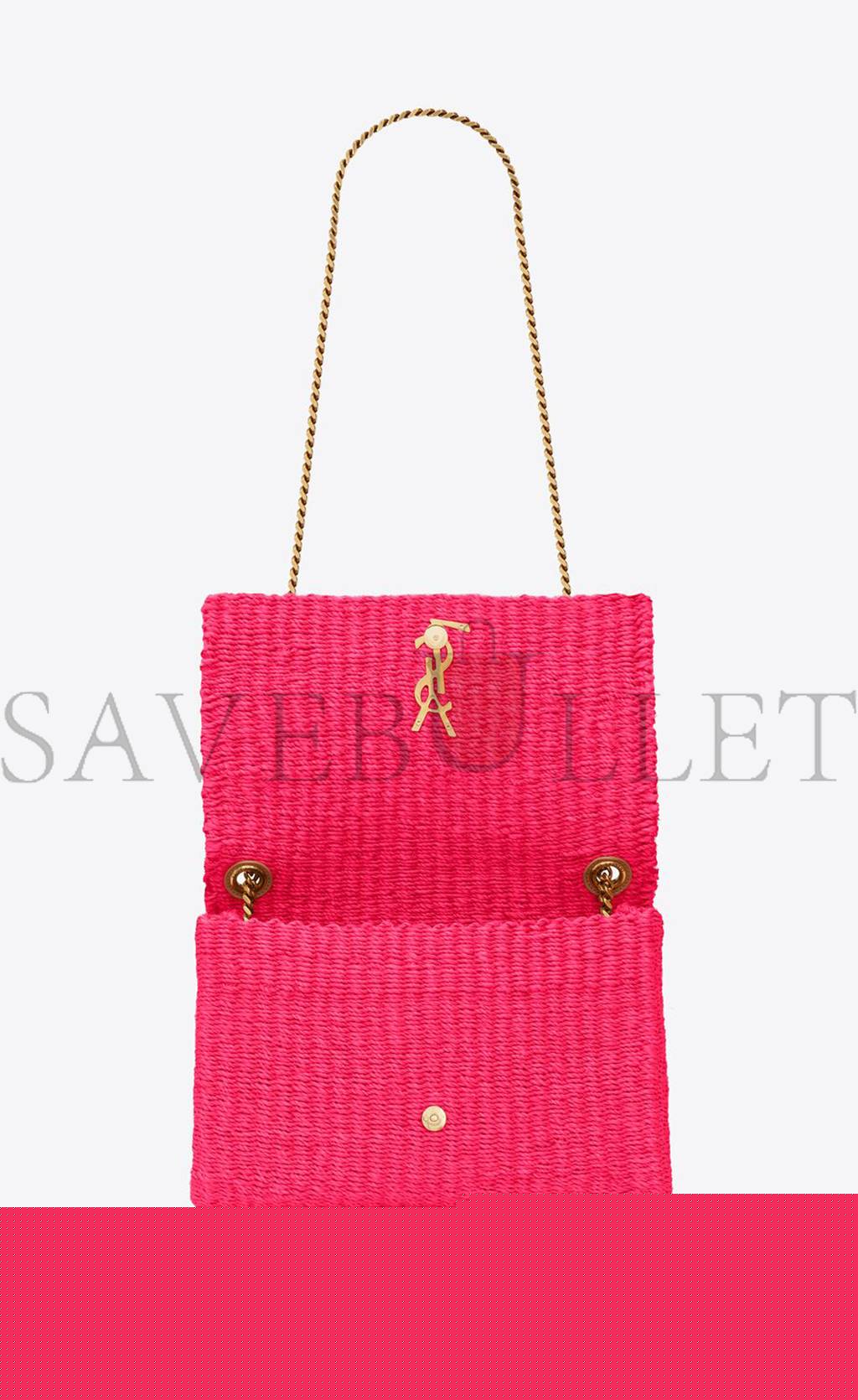 YSL KATE MEDIUM SUPPLE CHAIN BAG IN RAFFIA 580065FABK35688 (28.5*20*6cm)