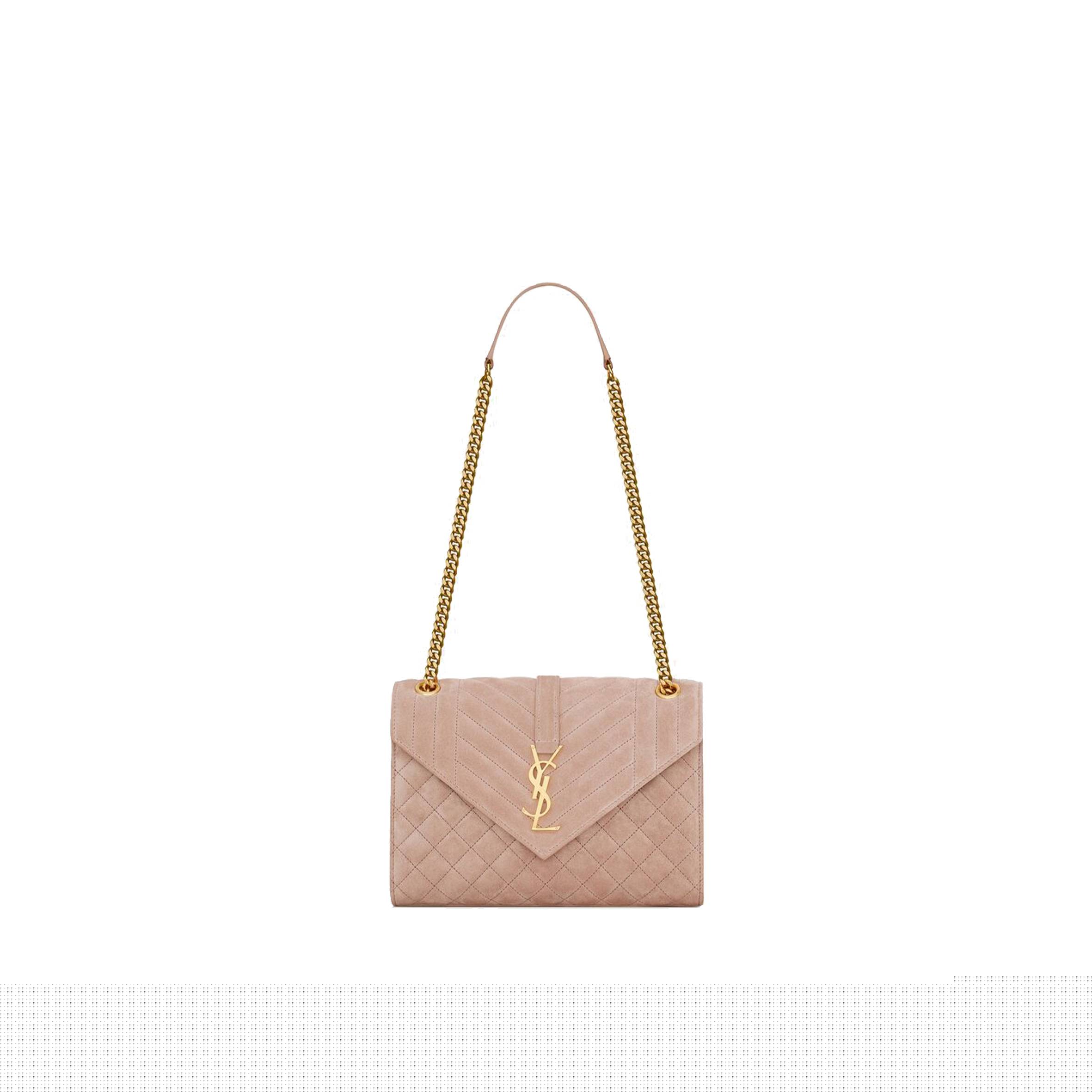 YSL ENVELOPE MEDIUM CHAIN BAG IN MIX MATELASS&EACUTE; SUEDE 6001851S7F12738 (24*17.5*6cm)