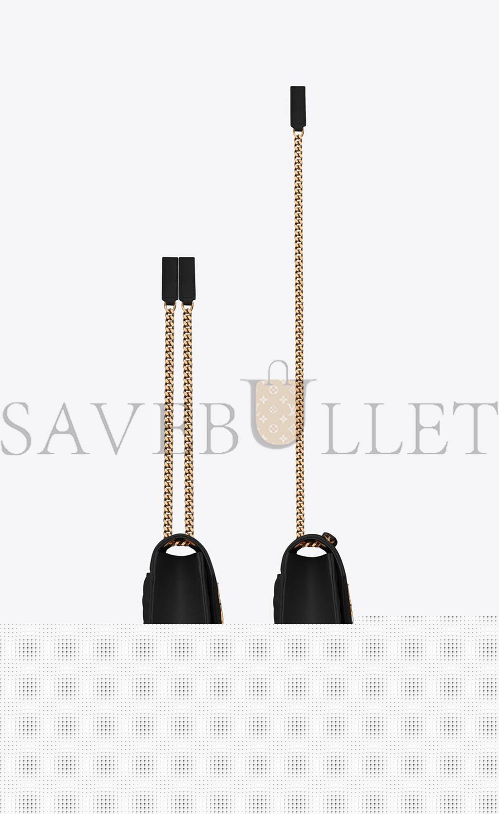 YSL ENVELOPE MEDIUM CHAIN BAG IN MIX MATELASS&EACUTE; GRAIN DE POUDRE EMBOSSED LEATHER 600185BOW911000 (24*17.5*6cm)