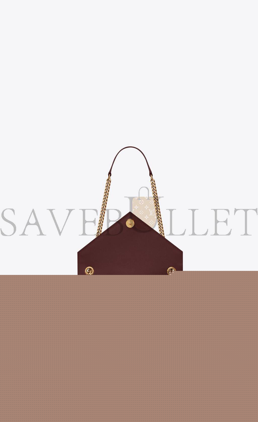 YSL ENVELOPE MEDIUM CHAIN BAG IN MIX MATELASS&EACUTE; GRAIN DE POUDRE EMBOSSED LEATHER 600185BOW916475 (24*17.5*6cm)