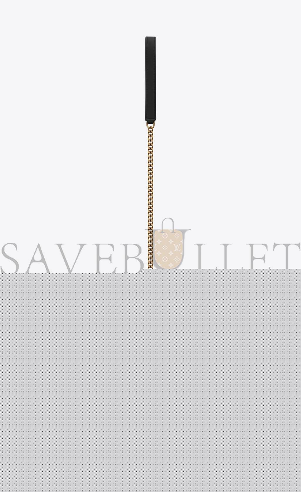 YSL VINYLE ROUND CAMERA BAG IN CHEVRON-QUILTED GRAIN DE POUDRE EMBOSSED LEATHER 6104361GF071000 (17*17*5.5cm)