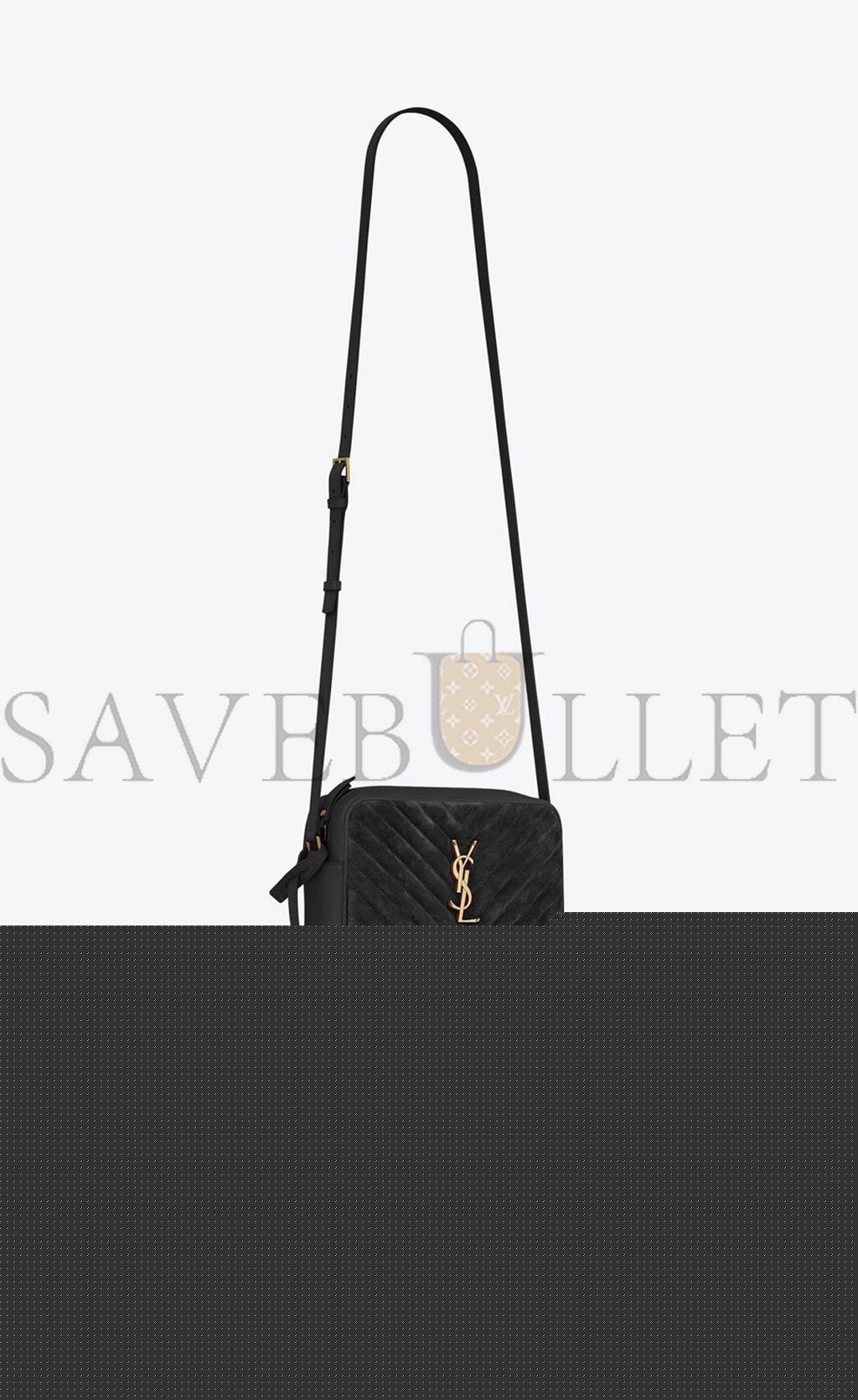 YSL LOU CAMERA BAG IN QUILTED SUEDE AND SMOOTH LEATHER 612544C4BW71000 (23*16*6cm)