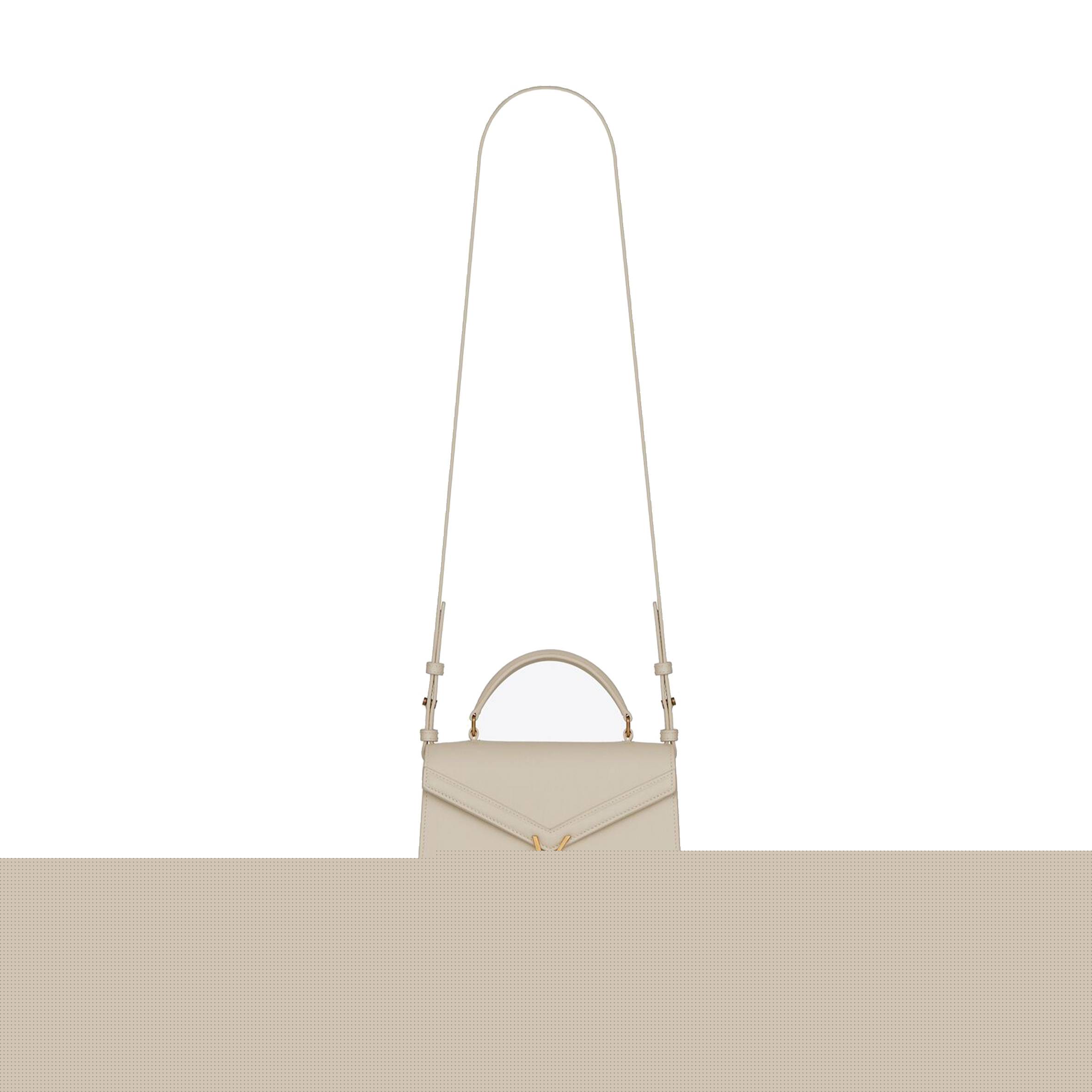 YSL CASSANDRA MINI TOP HANDLE BAG IN GRAIN DE POUDRE EMBOSSED LEATHER 623930BOW0W9207 (20*16*7.5cm)