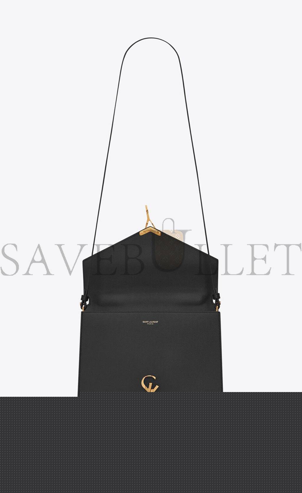 YSL CASSANDRA MEDIUM TOP HANDLE BAG IN GRAIN DE POUDRE EMBOSSED LEATHER 623931BOW0W1000 (24.5*20*11.5cm)
