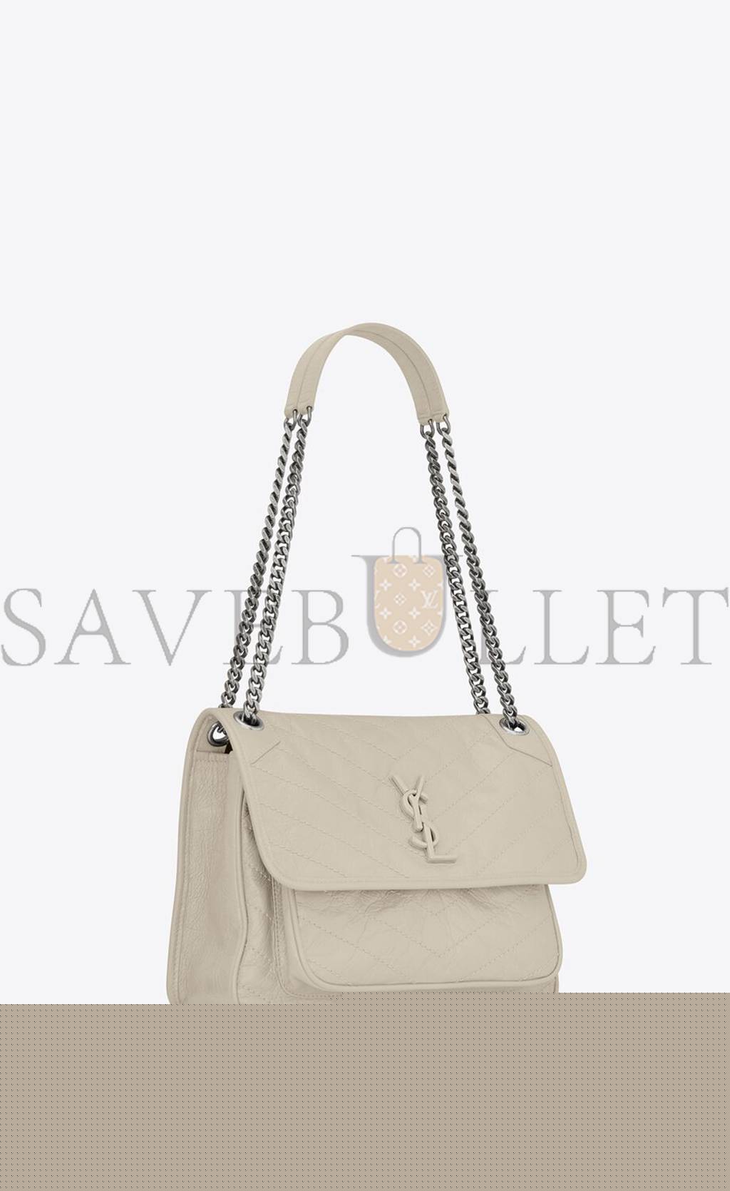 YSL NIKI MEDIUM CHAIN BAG IN CRINKLED VINTAGE LEATHER 6331580EN049207 (28*20*8.5cm)