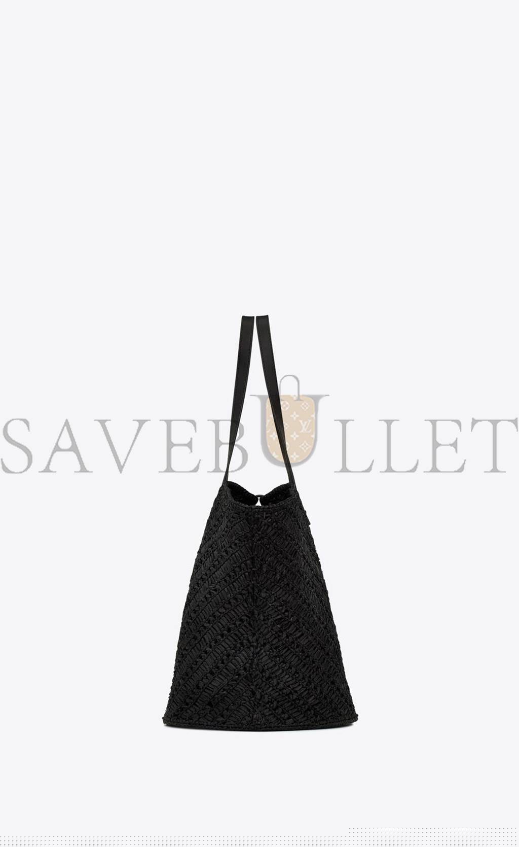 YSL PANIER MEDIUM IN RAFFIA AND VEGETABLE-TANNED LEATHER 740375GAADP1000 (44*20*21cm)