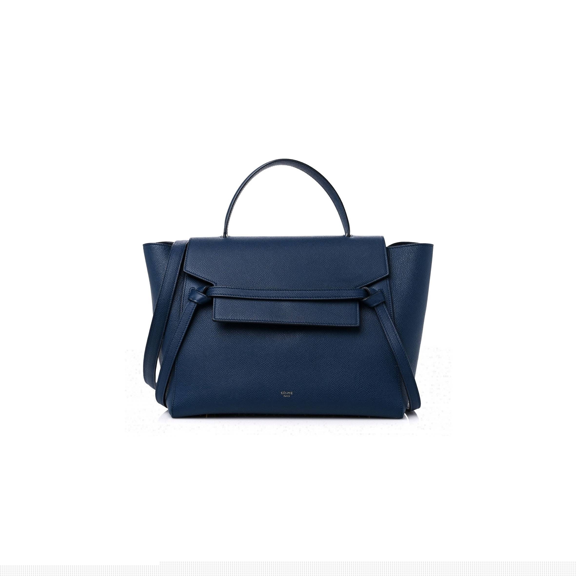 Ce**e grained calfskin mini belt bag deepsea (28*23*17cm)