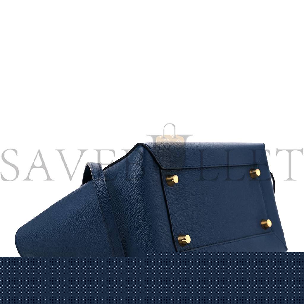 Ce**e grained calfskin mini belt bag deepsea (28*23*17cm)
