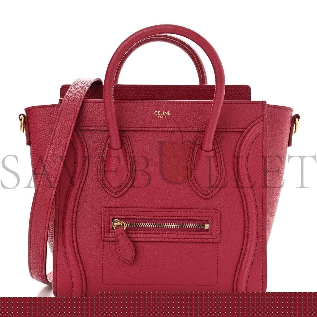 Ce**e drummed calfskin nano luggage rasberry (20*20*10cm)