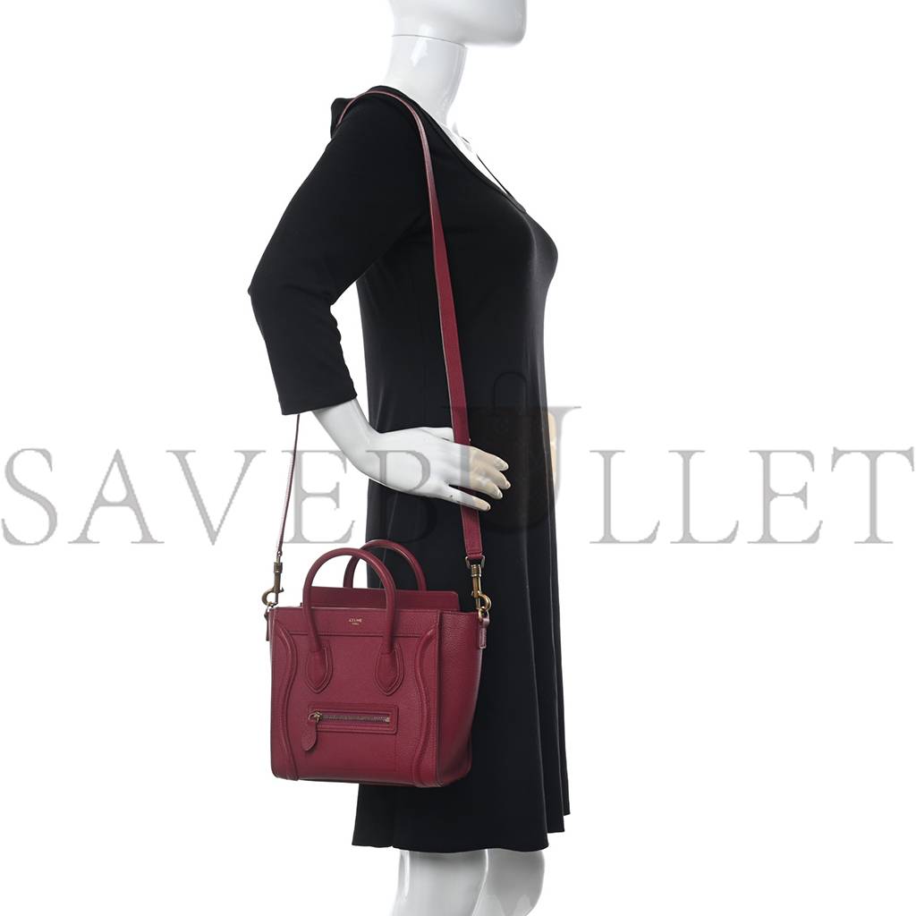 Ce**e drummed calfskin nano luggage rasberry (20*20*10cm)