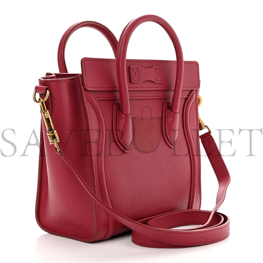Ce**e drummed calfskin nano luggage rasberry (20*20*10cm)