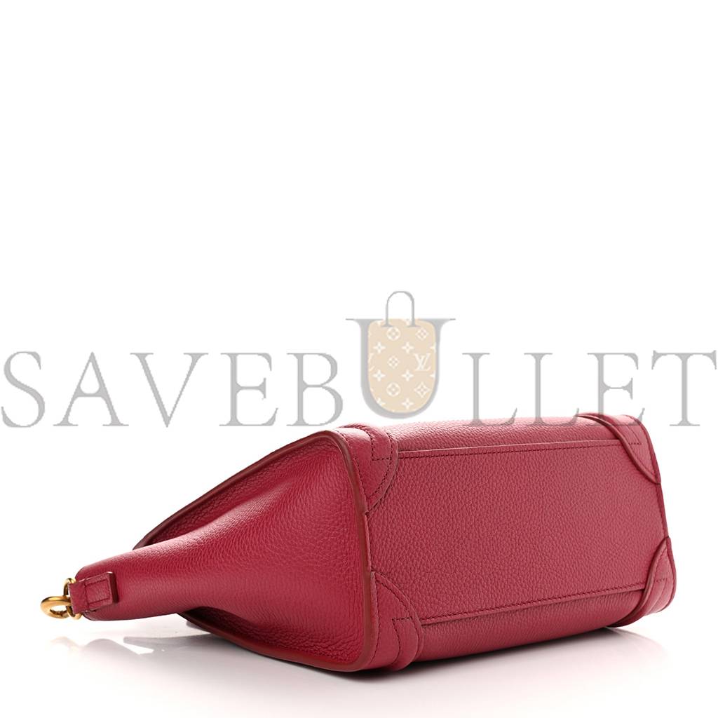 Ce**e drummed calfskin nano luggage rasberry (20*20*10cm)