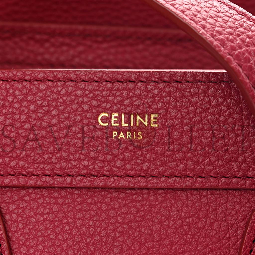 Ce**e drummed calfskin nano luggage rasberry (20*20*10cm)