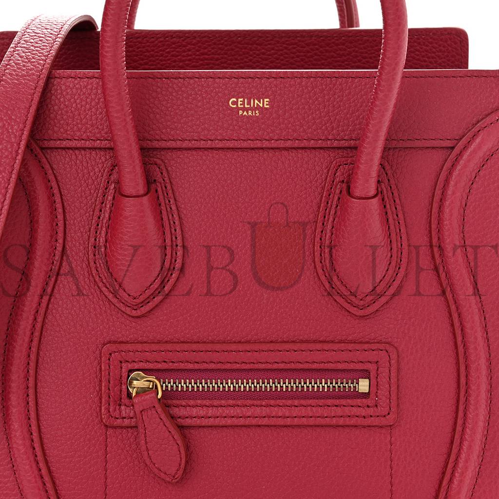 Ce**e drummed calfskin nano luggage rasberry (20*20*10cm)