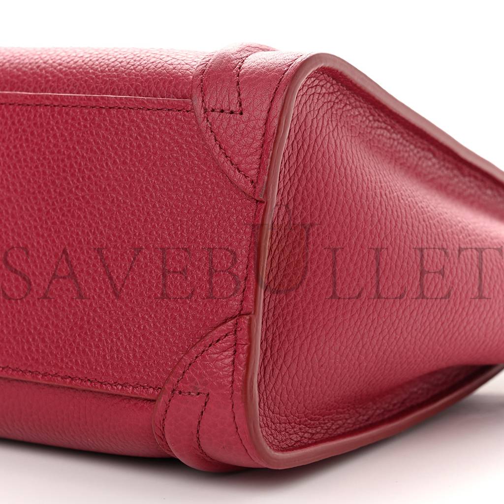 Ce**e drummed calfskin nano luggage rasberry (20*20*10cm)