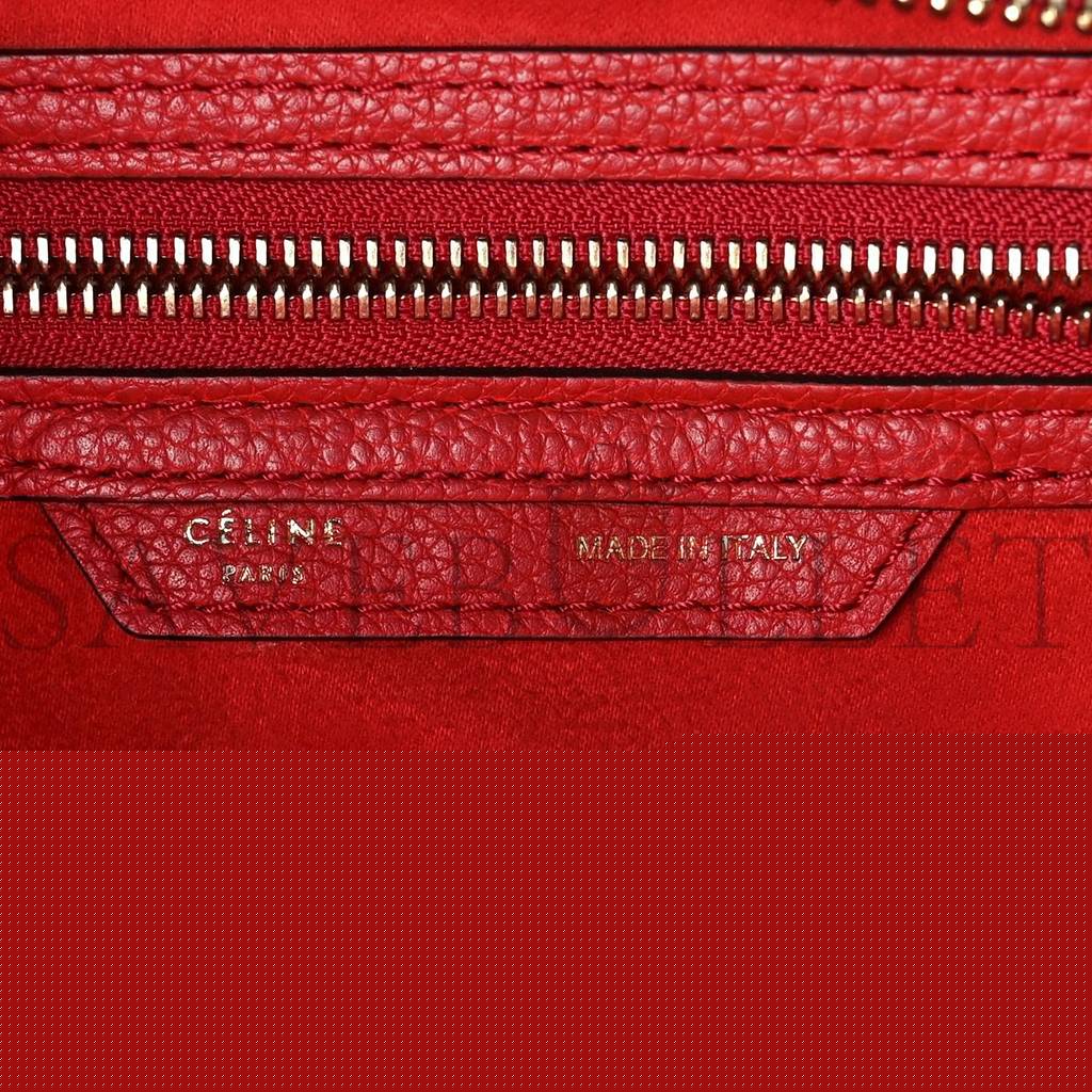 Ce**e drummed calfskin micro luggage red (26*25*13cm)
