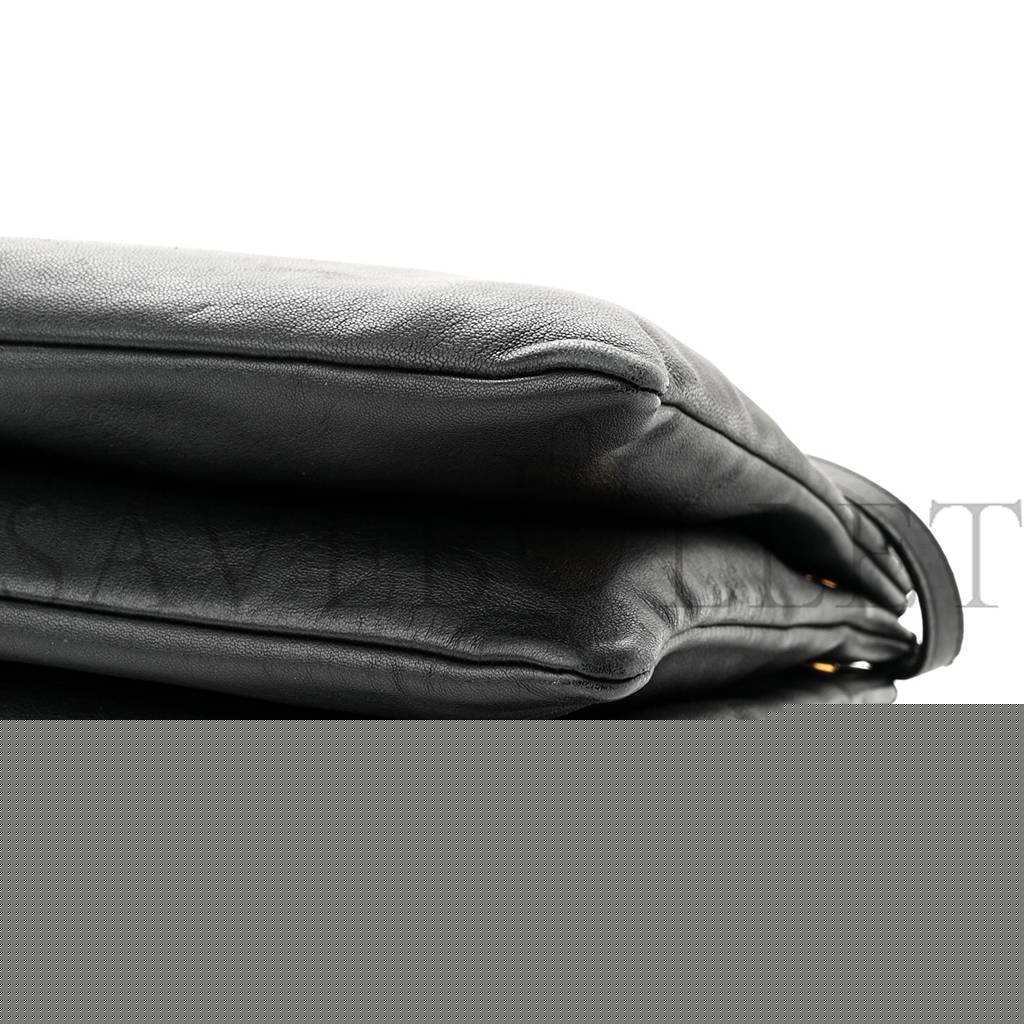 Ce**e lambskin small trio crossbody bag black (22*15*4cm)v