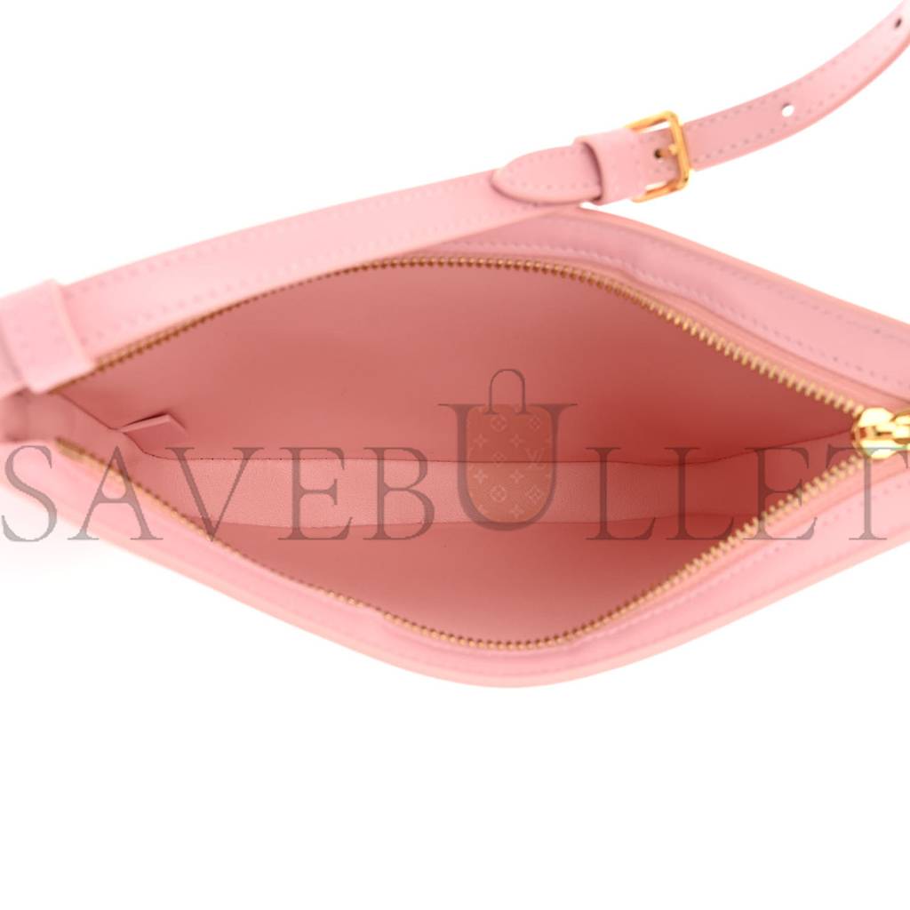 Ce**e shiny calfskin medium croque bag pink (20*16*3cm)