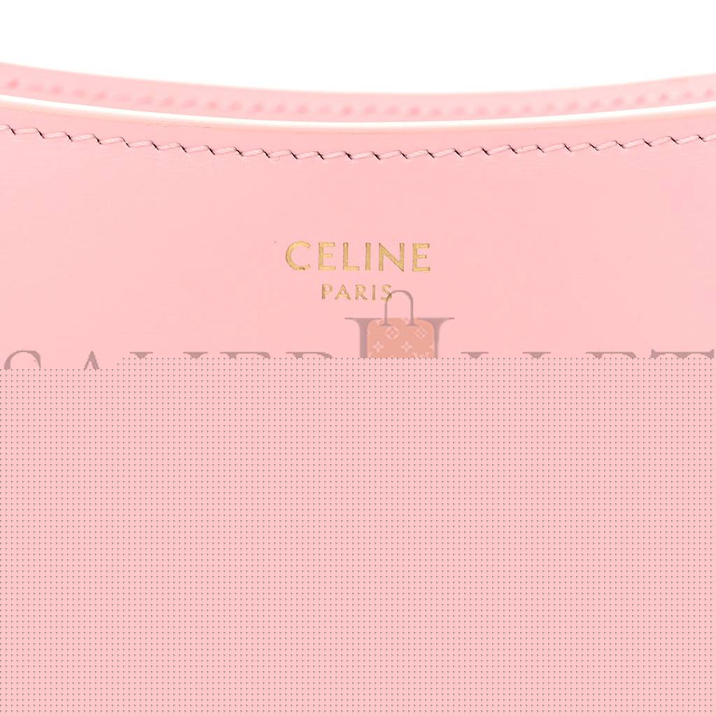 Ce**e shiny calfskin medium croque bag pink (20*16*3cm)