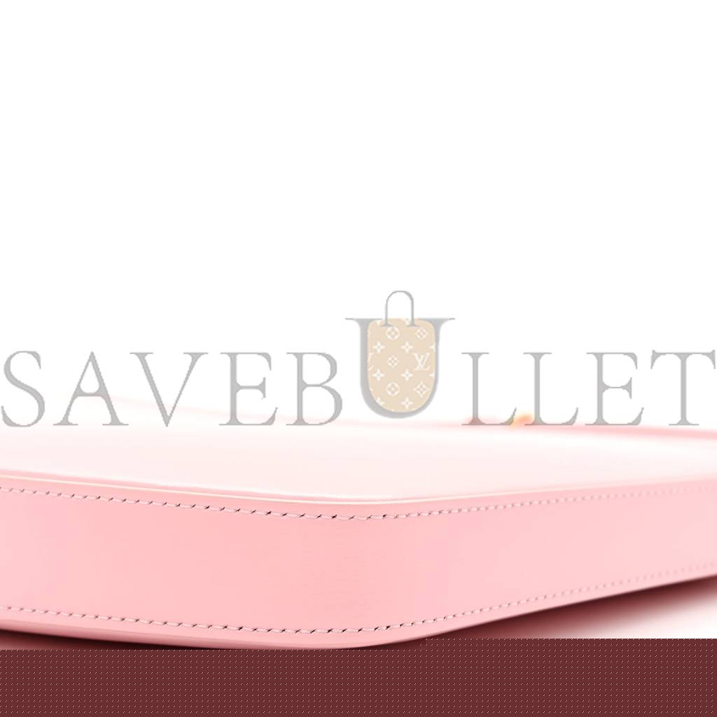 Ce**e shiny calfskin medium croque bag pink (20*16*3cm)