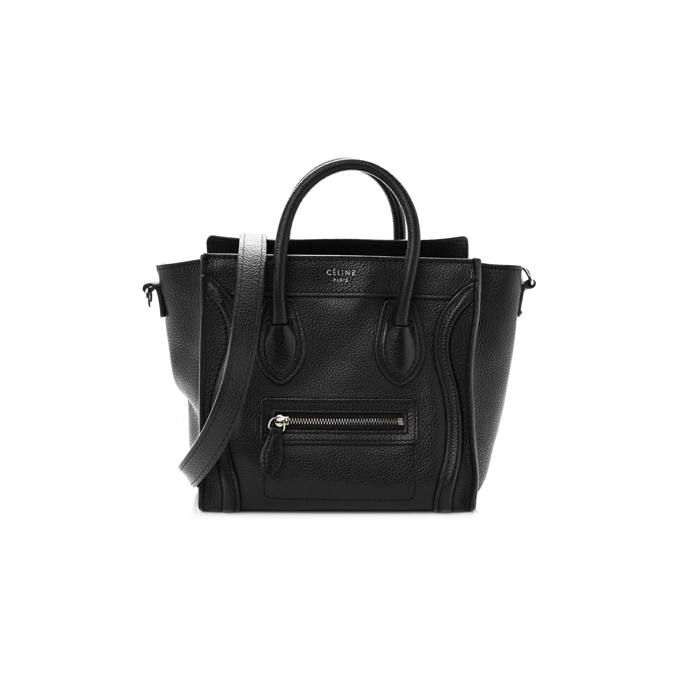 Ce**e drummed calfskin nano luggage black (20*20*10cm)