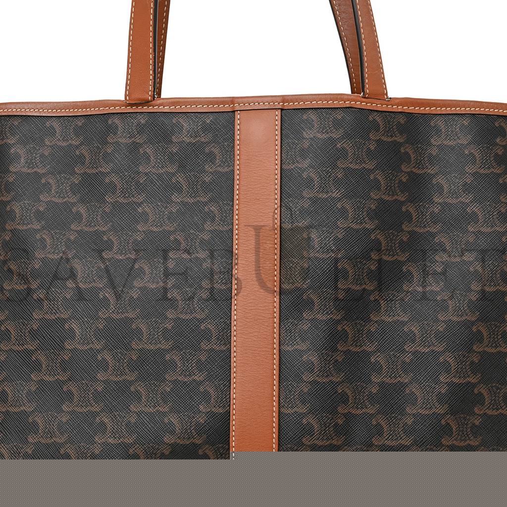 Ce**e triomphe canvas calfskin medium cabas bag tan (31*30*18cm)