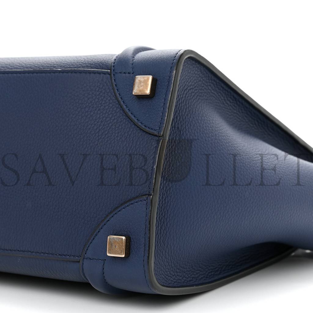 Ce**e drummed calfskin micro luggage marine (26*25*13cm)