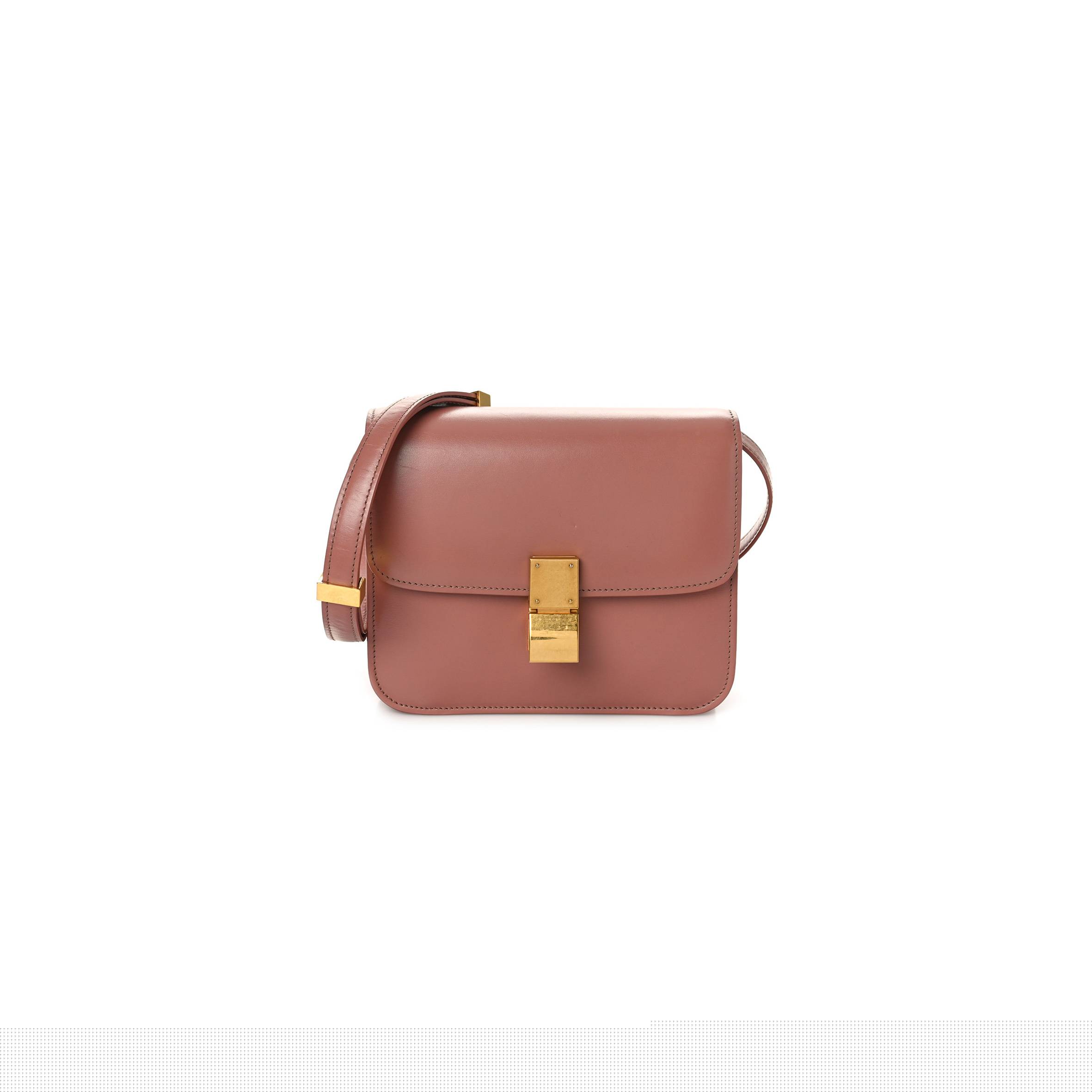 Ce**e box calfskin teen classic box flap bag antique rose (18*15*6cm)