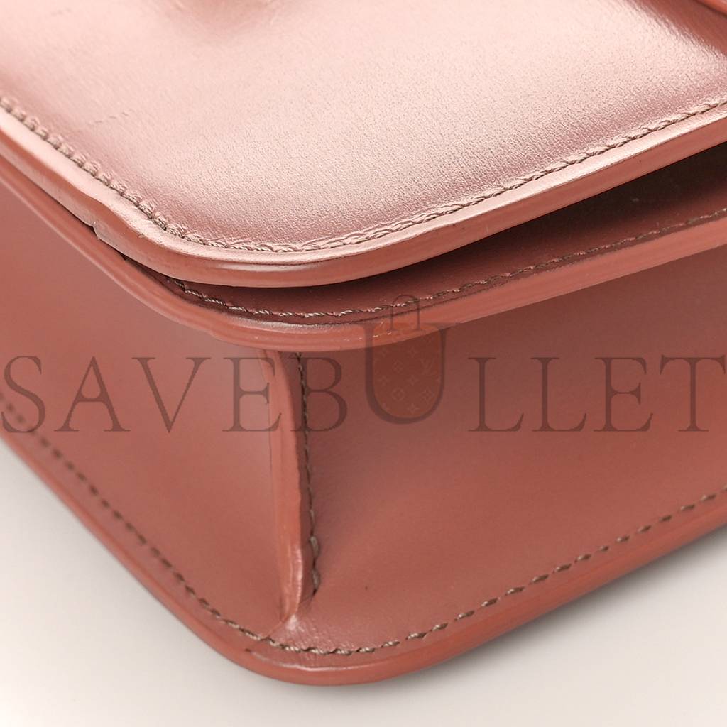 Ce**e box calfskin teen classic box flap bag antique rose (18*15*6cm)