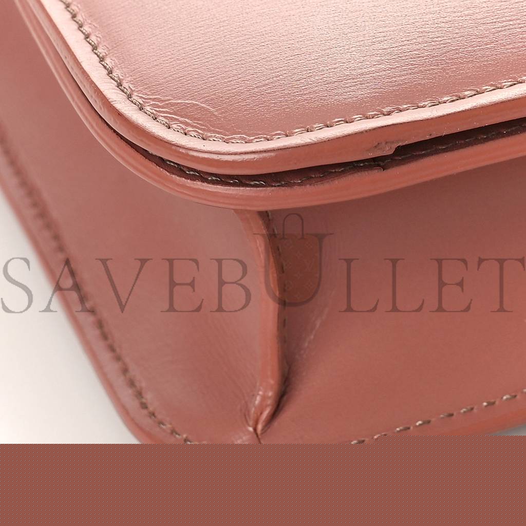 Ce**e box calfskin teen classic box flap bag antique rose (18*15*6cm)