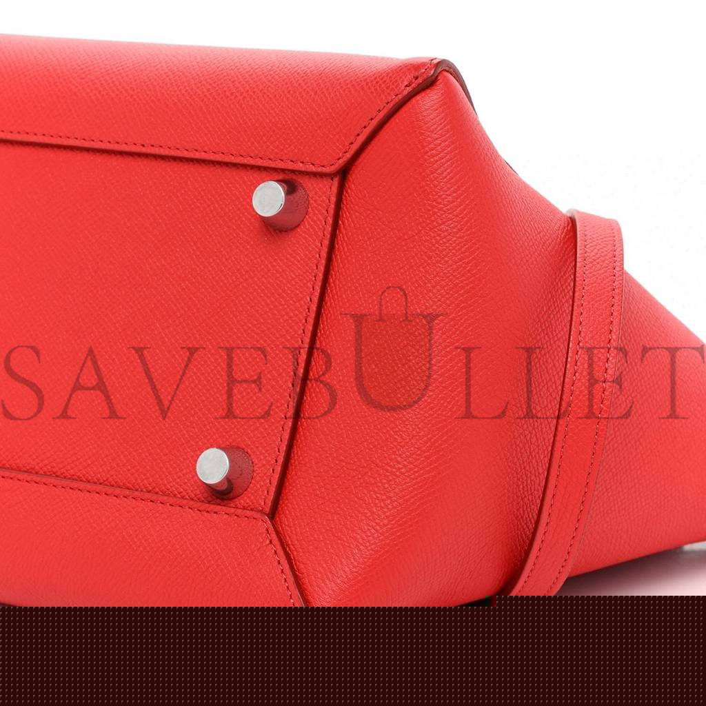 Ce**e grained calfskin mini belt bag coquelicot (32*30*18cm)