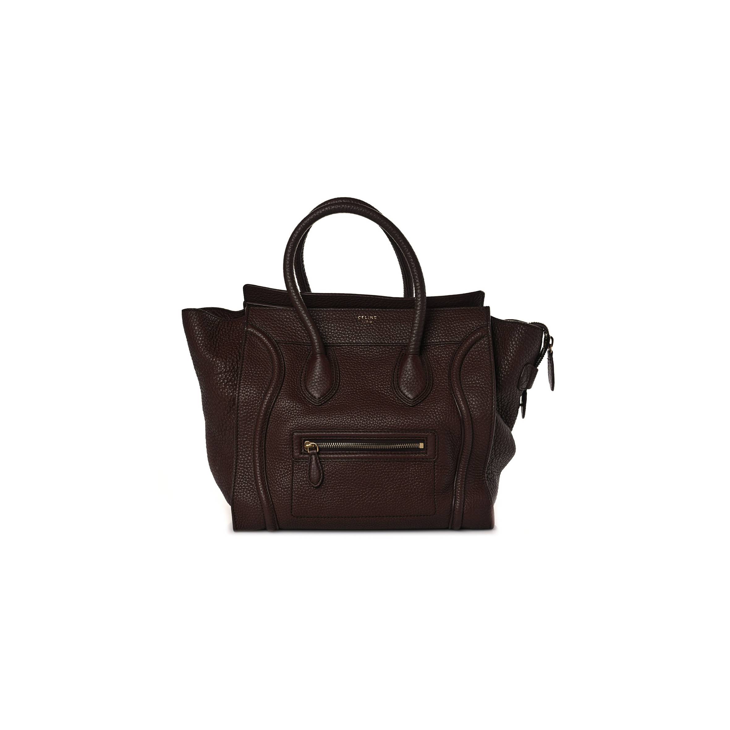 Ce**e drummed calfskin mini luggage dark brown (30*29*18cm)
