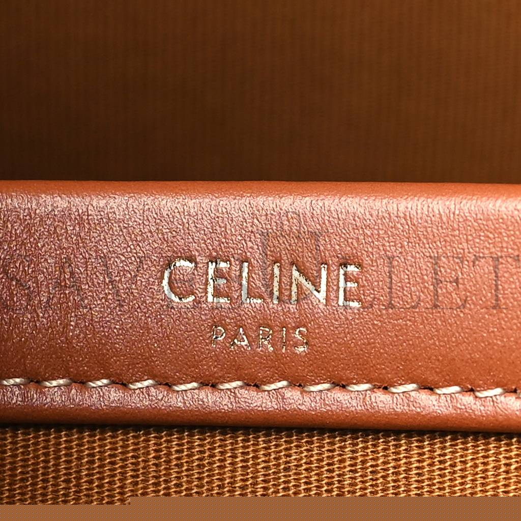 Ce**e triomphe canvas calfskin mini horizontal cabas tan (34*23*11cm)
