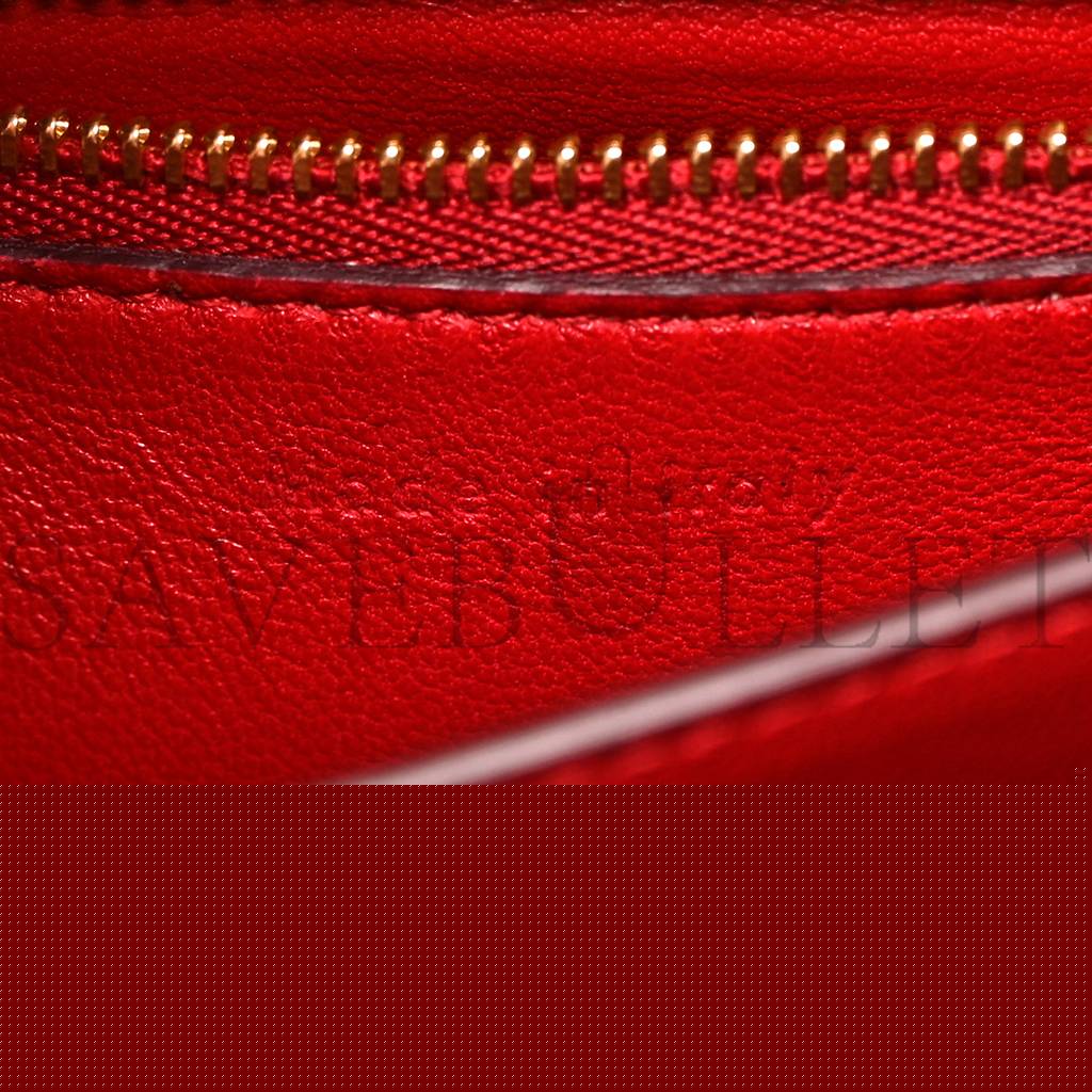 Ce**e smooth calfskin small classic box flap bag red (17*15*7cm)