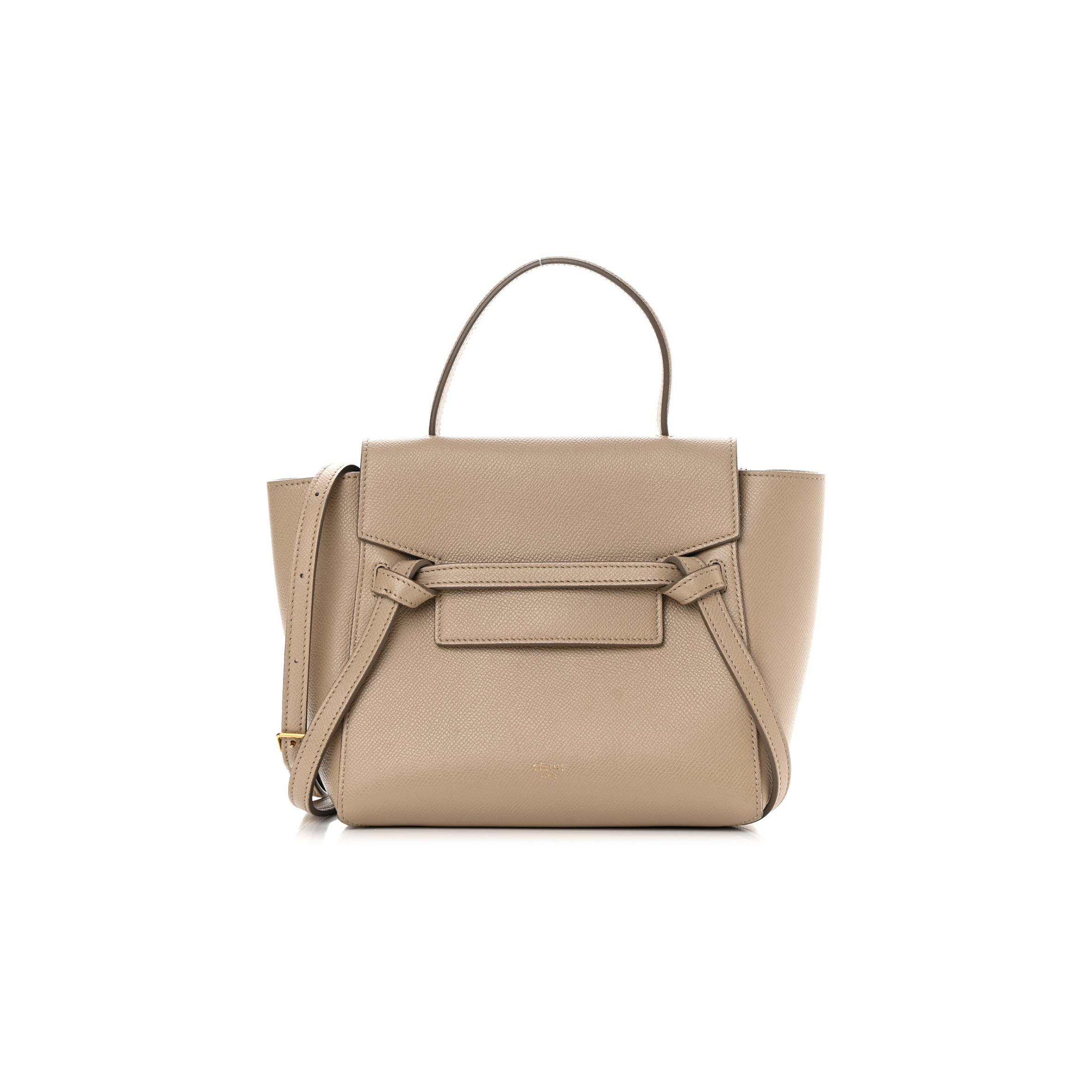 Ce**e grained calfskin nano belt bag light taupe (20*18*11cm)