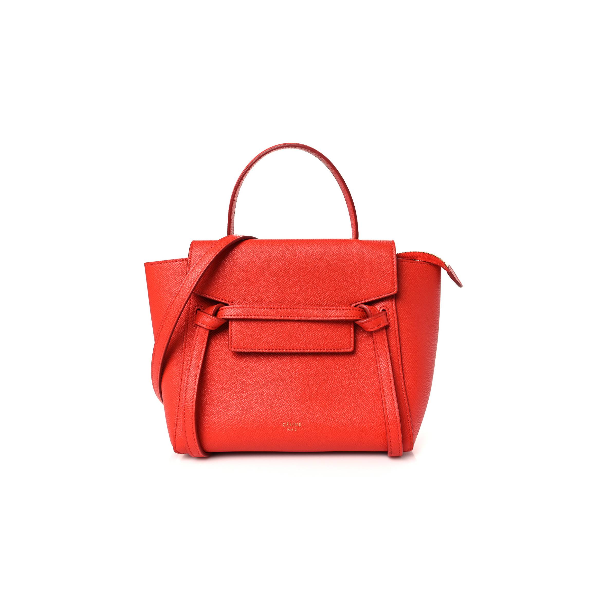 Ce**e grained calfskin nano belt bag carnelian (20*20*12cm)