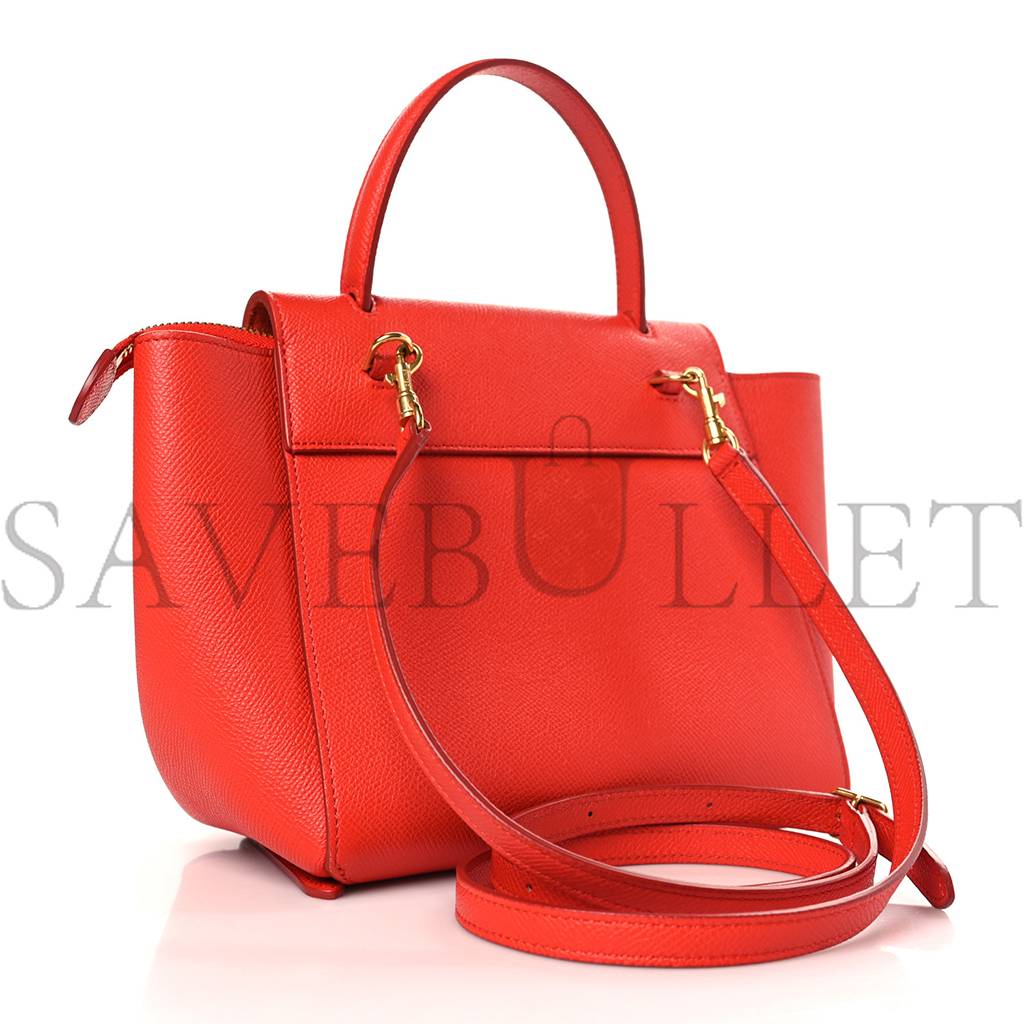 Ce**e grained calfskin nano belt bag carnelian (20*20*12cm)