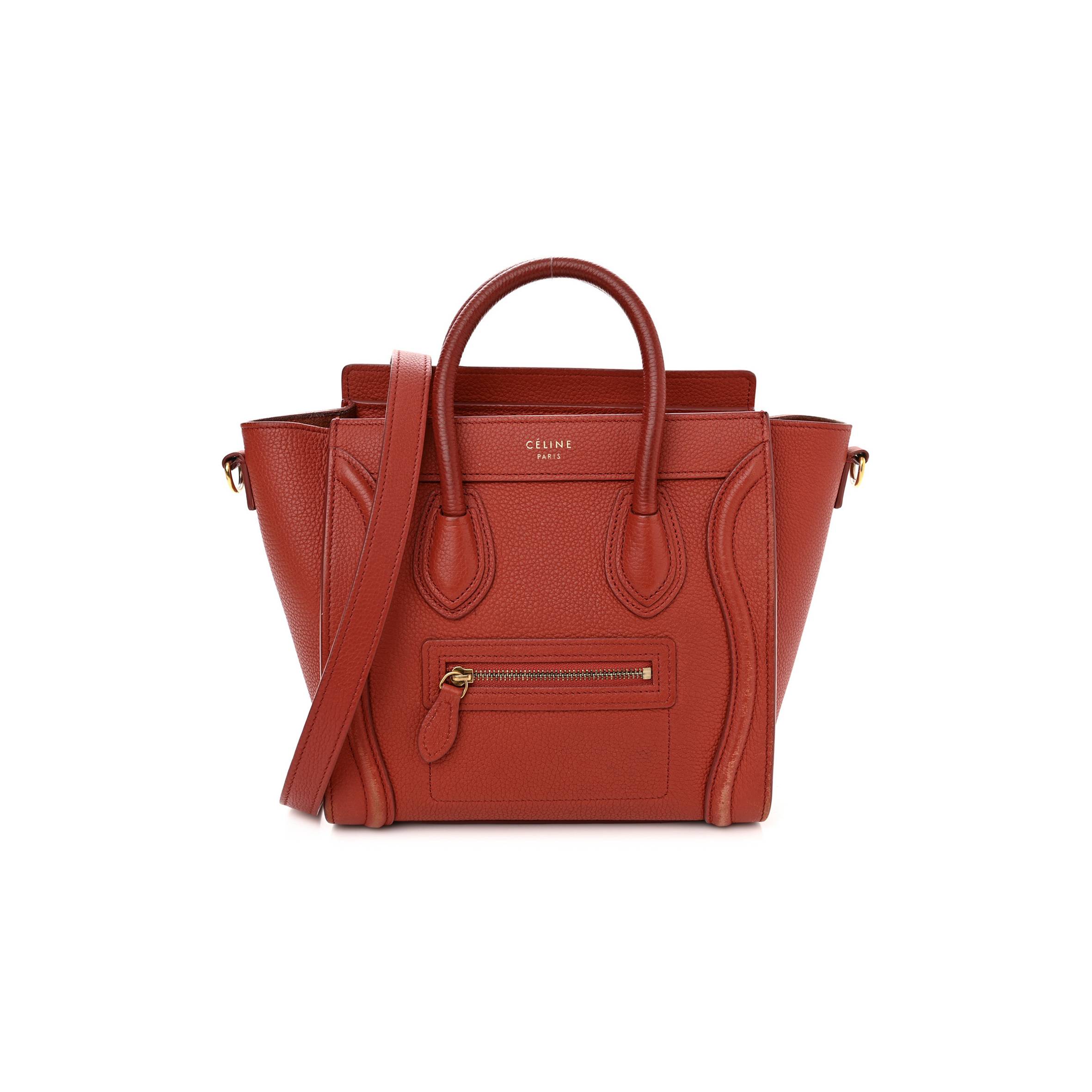 Ce**e drummed calfskin nano luggage red (20*20*10cm)
