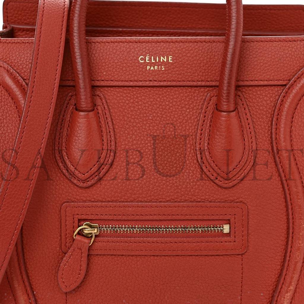 Ce**e drummed calfskin nano luggage red (20*20*10cm)