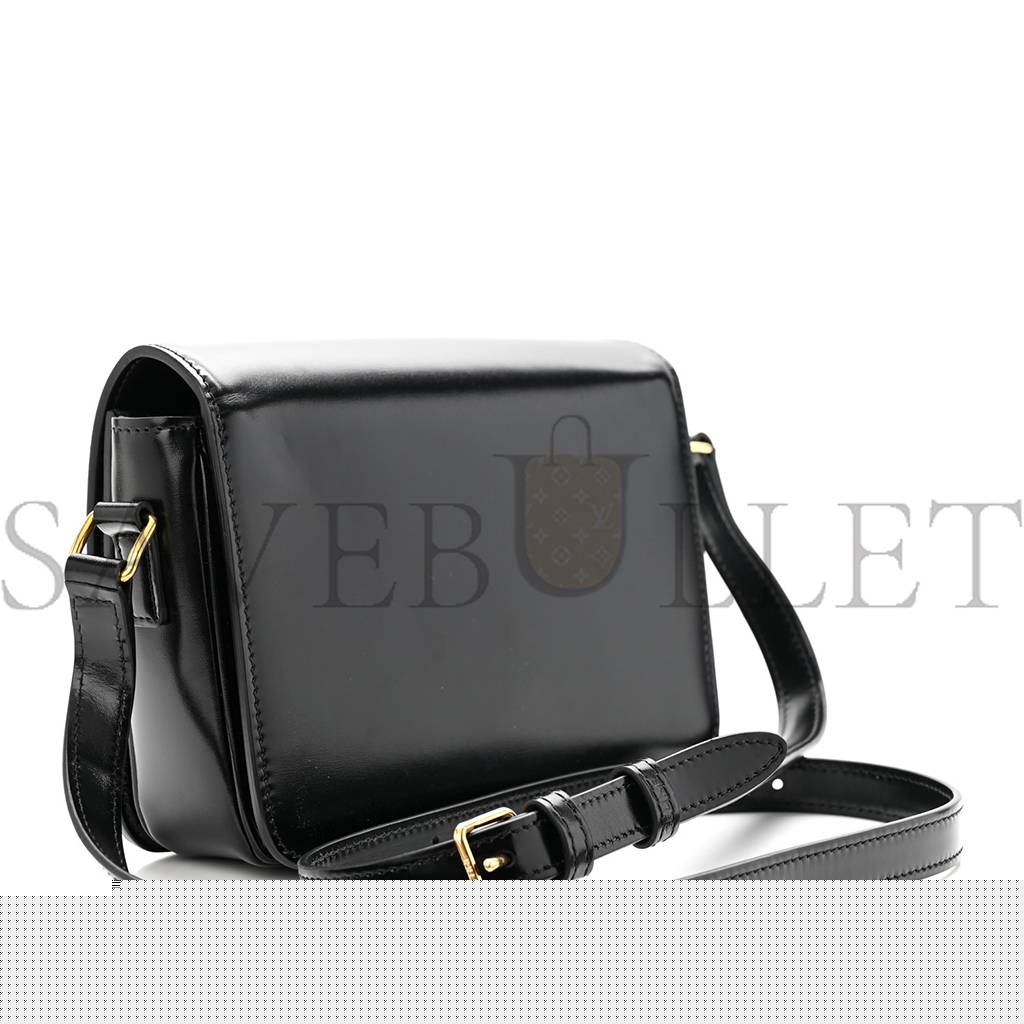 Ce**e shiny calfskin teen triomphe black (18*13*6cm)