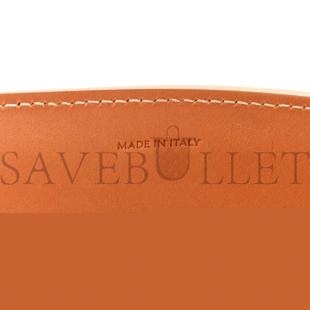 Ce**e canvas calfskin logo print vertical cabas natural tan (39*36*9cm)