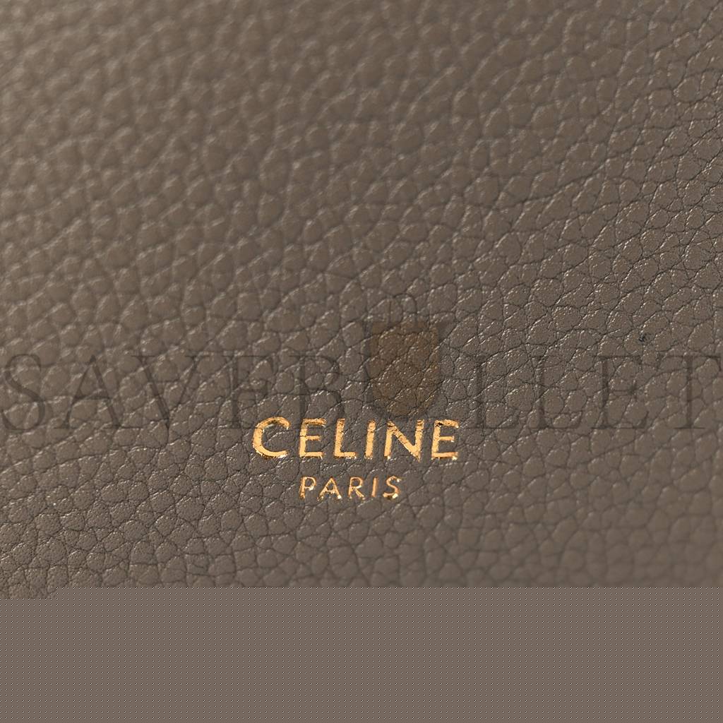 Ce**e soft grained calfskin small sangle bucket bag taupe (25*18*12cm)
