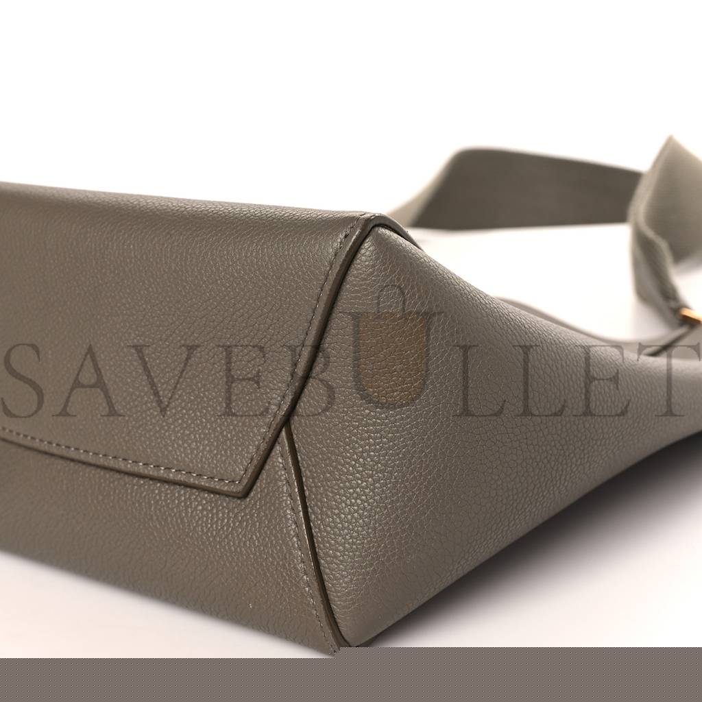 Ce**e soft grained calfskin small sangle bucket bag taupe (25*18*12cm)