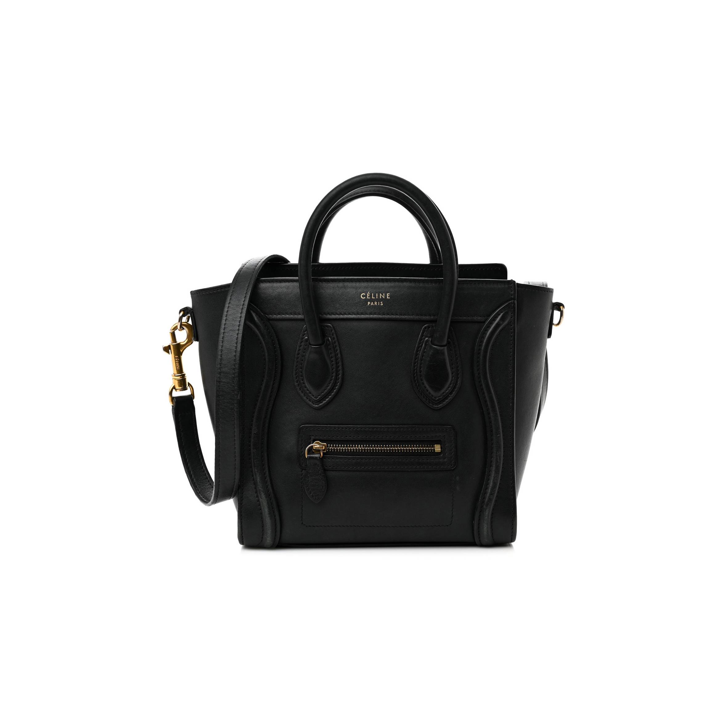 Ce**e smooth calfskin nano luggage black (20*20*10cm)